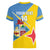 Custom Aruba Football Women V-Neck T-Shirt 2025 Coat Of Arms Style