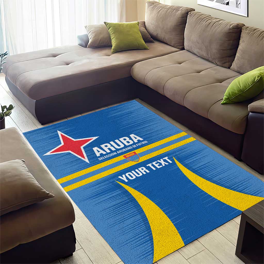 Custom Aruba Football Area Rug 2025 Go Champions Flag Color