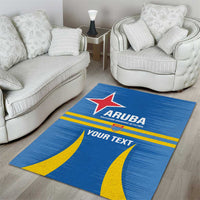 Custom Aruba Football Area Rug 2025 Go Champions Flag Color
