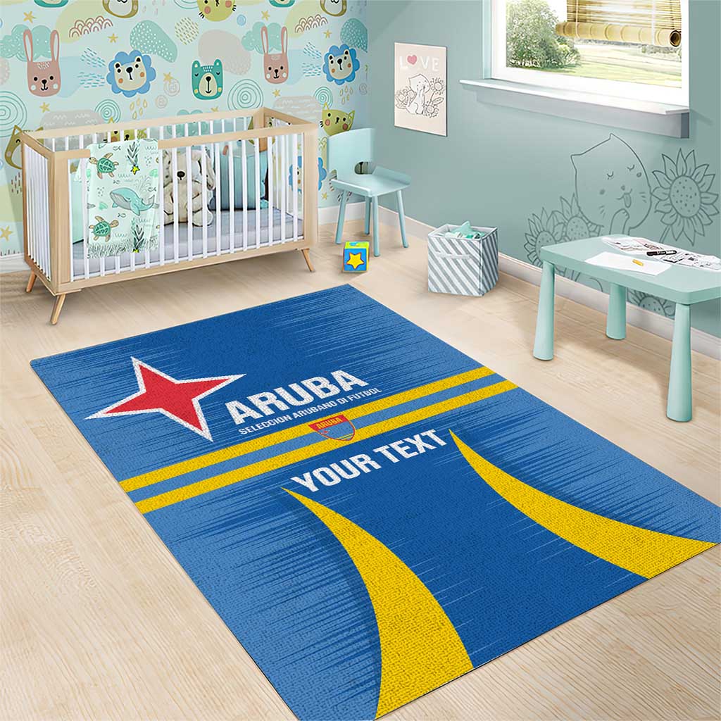 Custom Aruba Football Area Rug 2025 Go Champions Flag Color