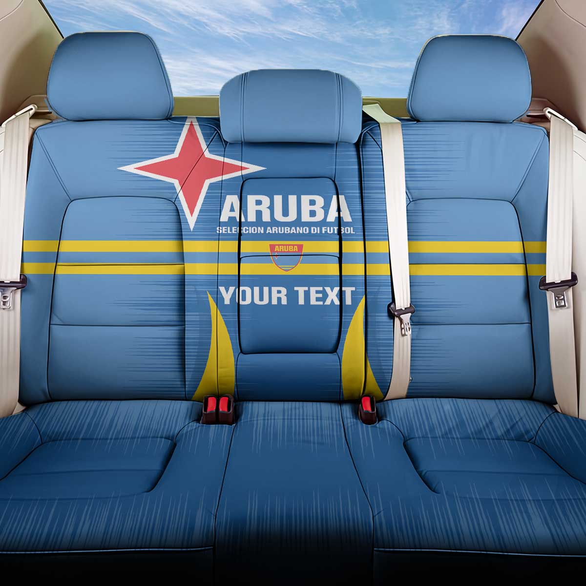 Custom Aruba Football Back Car Seat Cover 2025 Go Champions Flag Color
