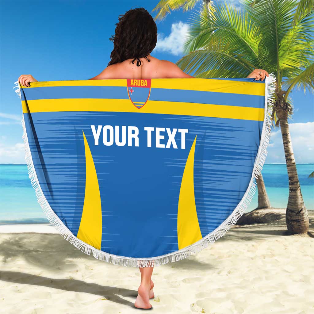 Custom Aruba Football Beach Blanket 2025 Go Champions Flag Color