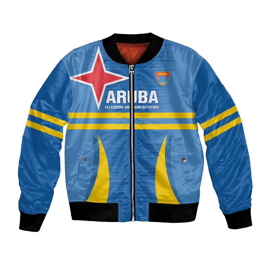Custom Aruba Football Bomber Jacket 2025 Go Champions Flag Color