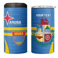 Custom Aruba Football 4 in 1 Can Cooler Tumbler 2025 Go Champions Flag Color