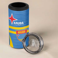 Custom Aruba Football 4 in 1 Can Cooler Tumbler 2025 Go Champions Flag Color