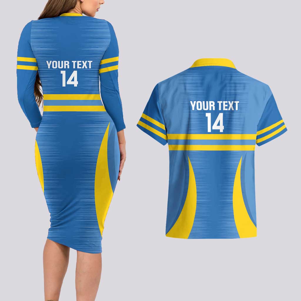 Custom Aruba Football Couples Matching Long Sleeve Bodycon Dress and Hawaiian Shirt 2025 Go Champions Flag Color