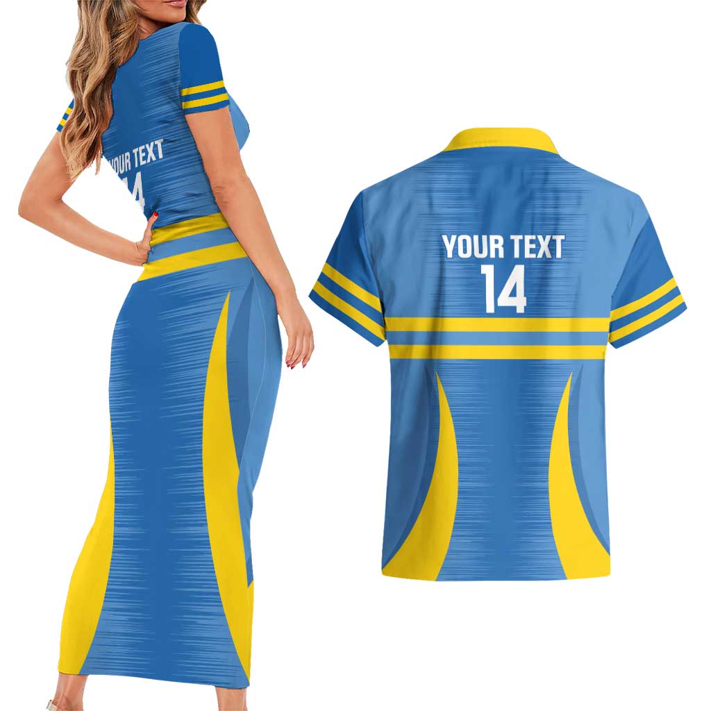 Custom Aruba Football Couples Matching Short Sleeve Bodycon Dress and Hawaiian Shirt 2025 Go Champions Flag Color