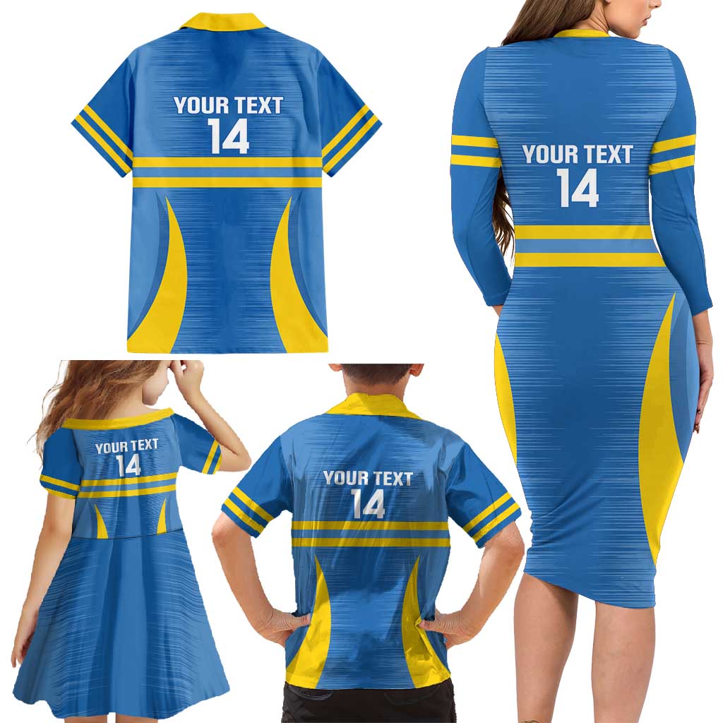 Custom Aruba Football Family Matching Long Sleeve Bodycon Dress and Hawaiian Shirt 2025 Go Champions Flag Color