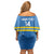 Custom Aruba Football Family Matching Off Shoulder Short Dress and Hawaiian Shirt 2025 Go Champions Flag Color