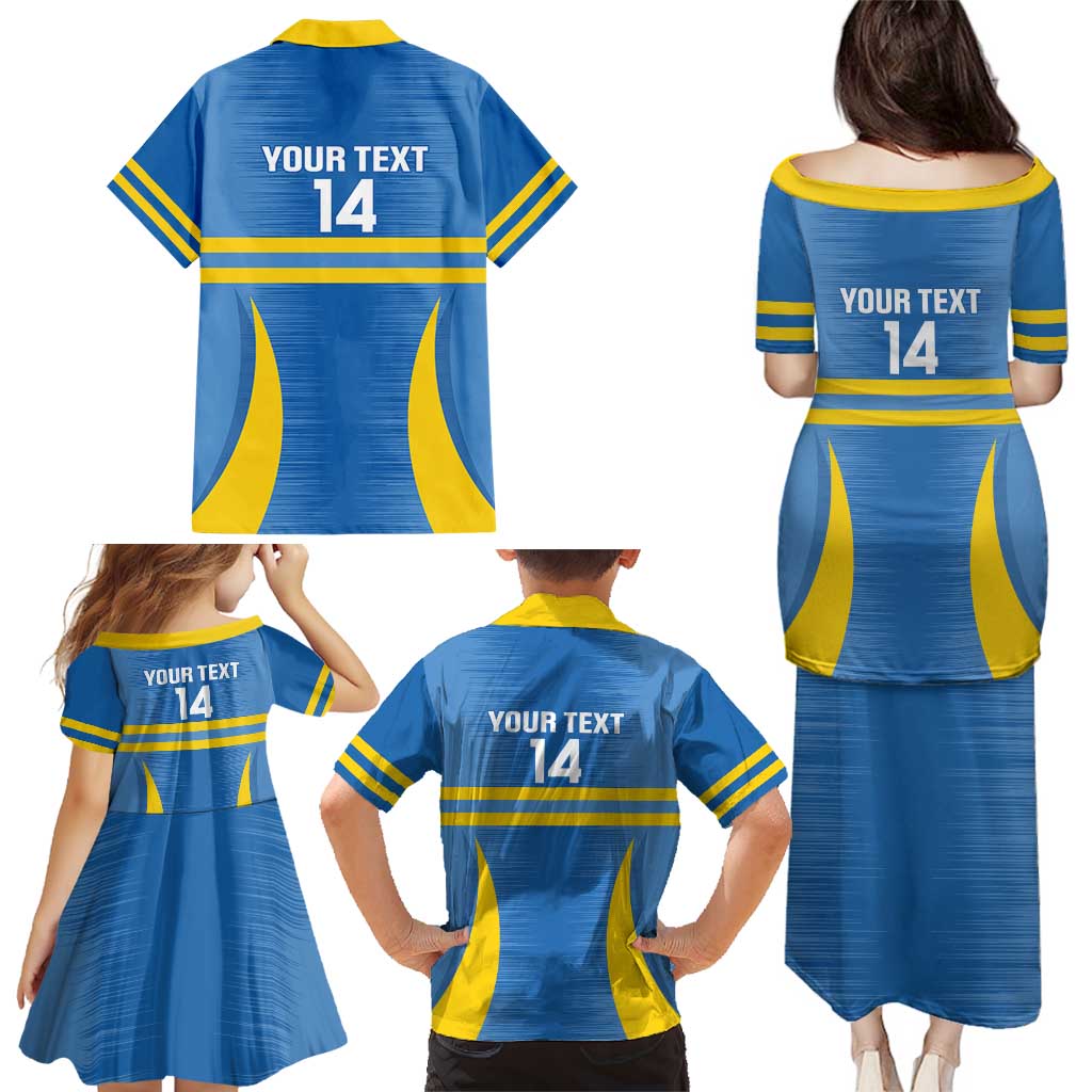 Custom Aruba Football Family Matching Puletasi and Hawaiian Shirt 2025 Go Champions Flag Color
