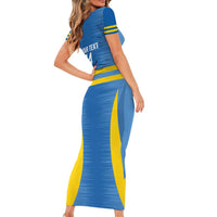 Custom Aruba Football Family Matching Short Sleeve Bodycon Dress and Hawaiian Shirt 2025 Go Champions Flag Color