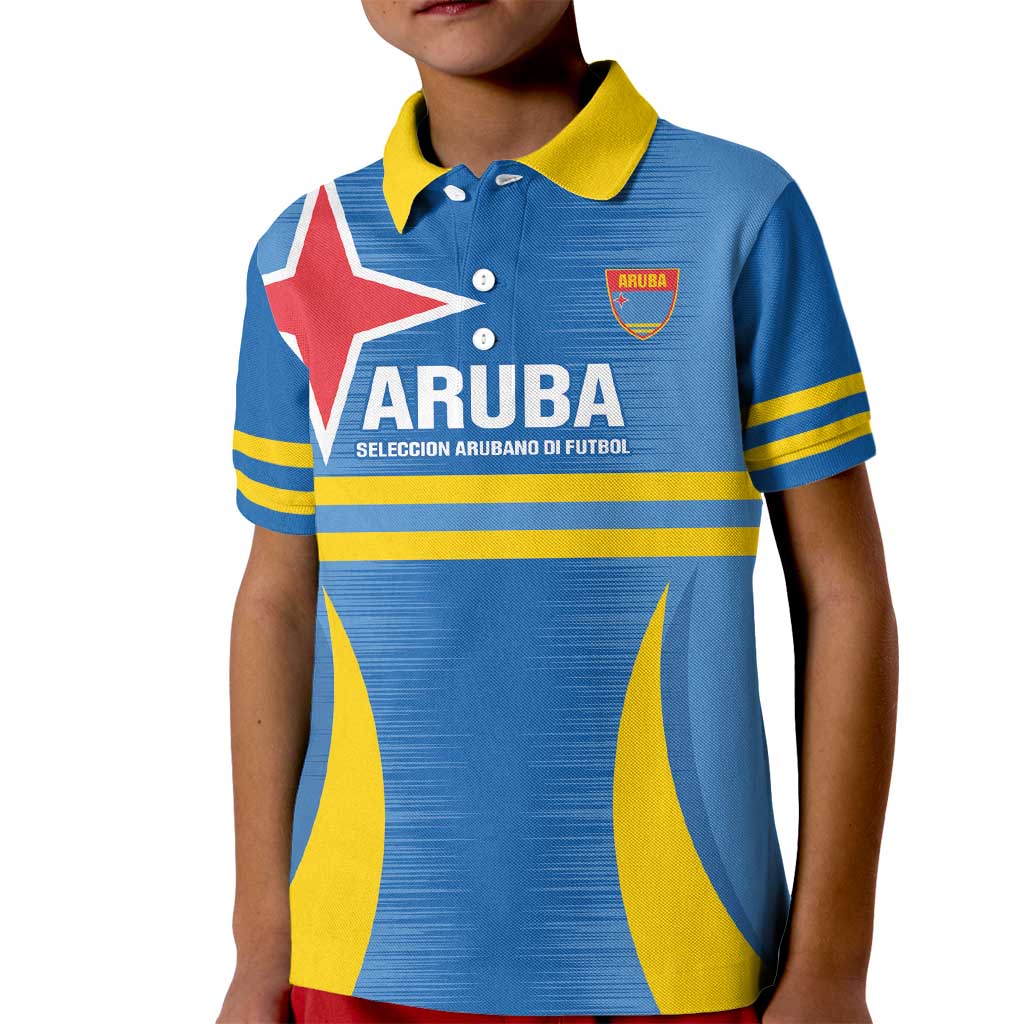 Custom Aruba Football Kid Polo Shirt 2025 Go Champions Flag Color