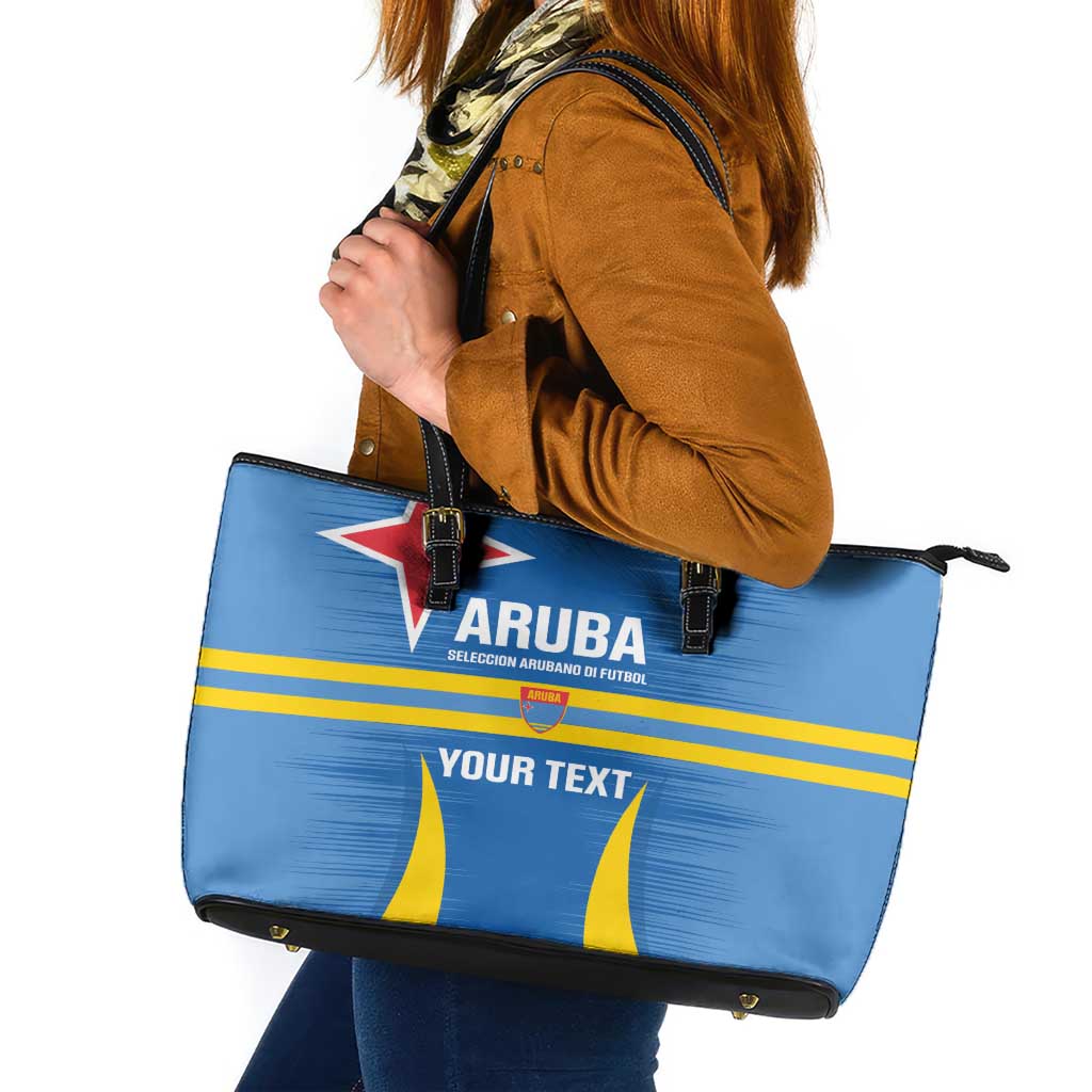 Custom Aruba Football Leather Tote Bag 2025 Go Champions Flag Color