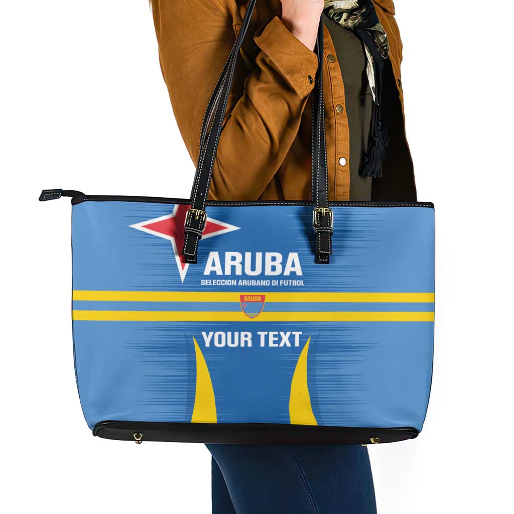 Custom Aruba Football Leather Tote Bag 2025 Go Champions Flag Color