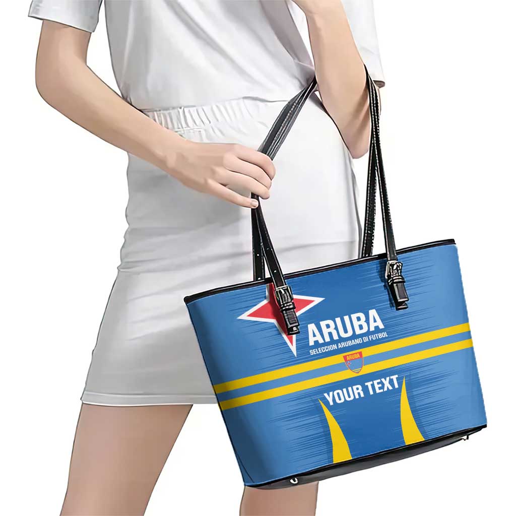 Custom Aruba Football Leather Tote Bag 2025 Go Champions Flag Color