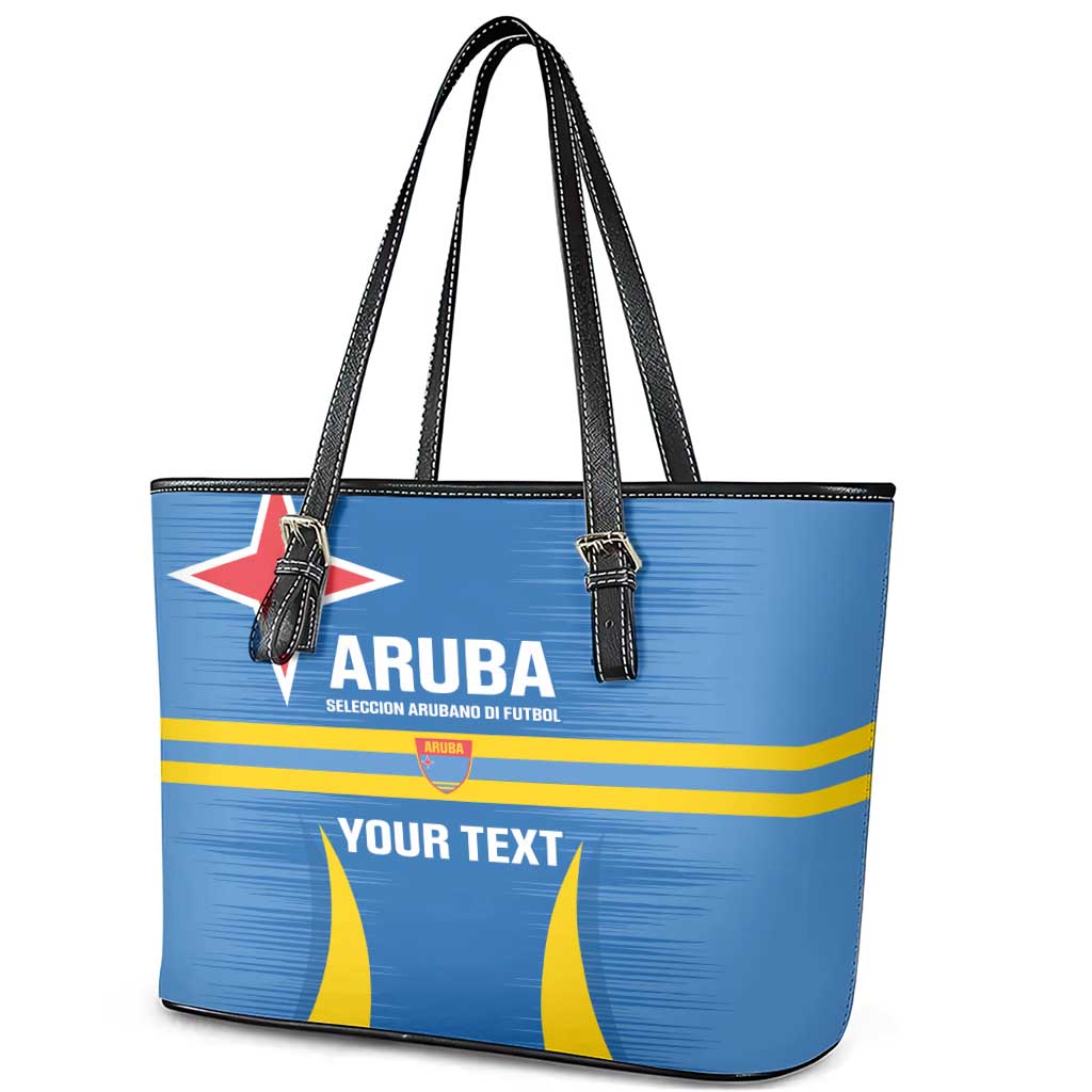 Custom Aruba Football Leather Tote Bag 2025 Go Champions Flag Color