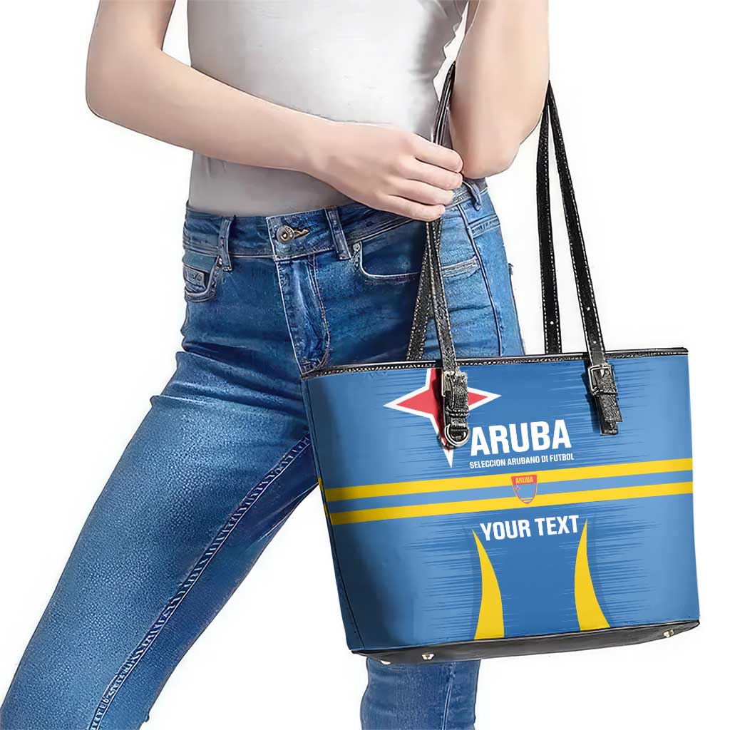 Custom Aruba Football Leather Tote Bag 2025 Go Champions Flag Color