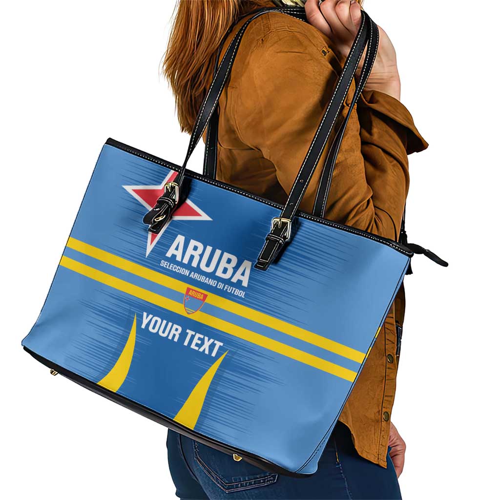 Custom Aruba Football Leather Tote Bag 2025 Go Champions Flag Color