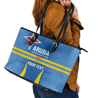 Custom Aruba Football Leather Tote Bag 2025 Go Champions Flag Color