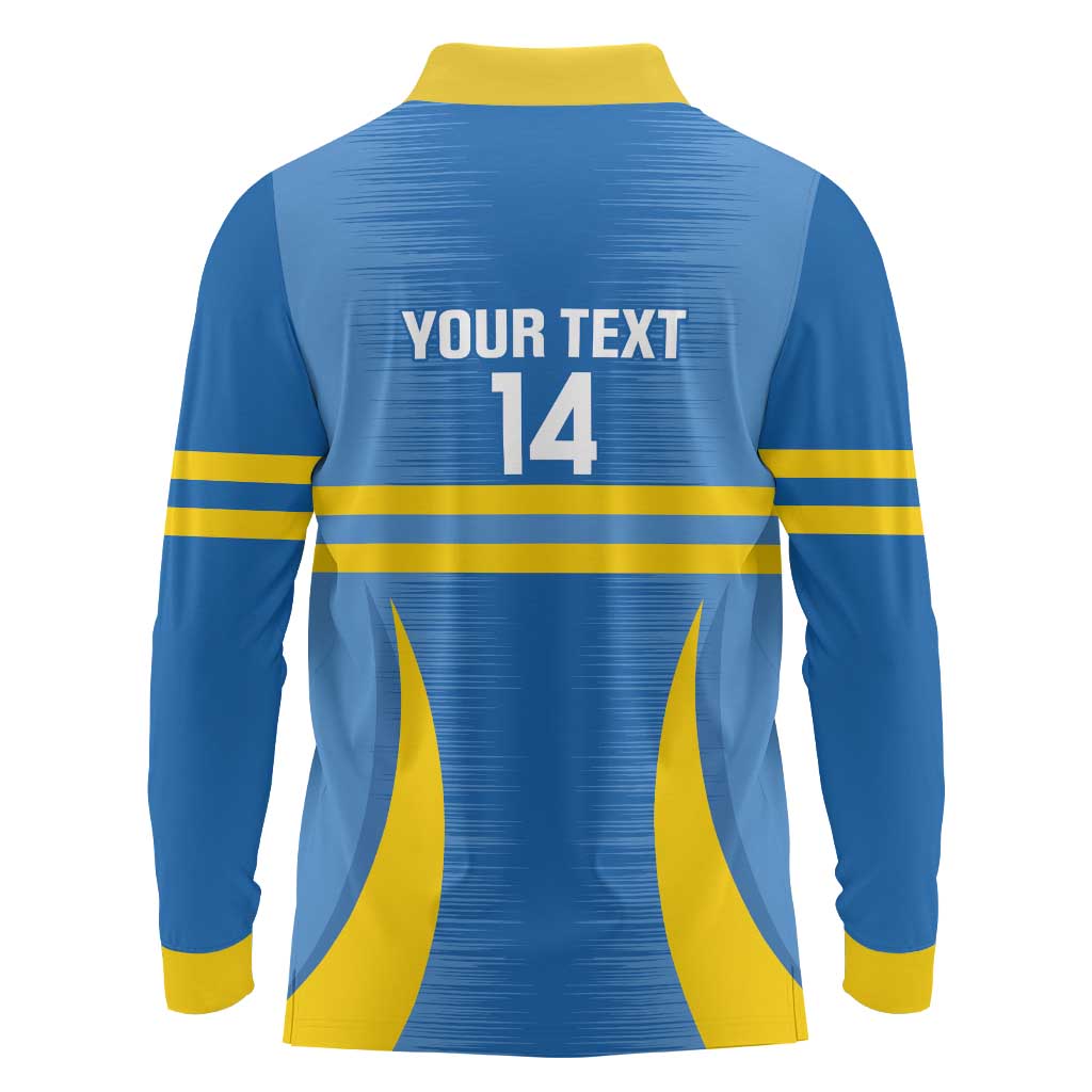 Custom Aruba Football Long Sleeve Polo Shirt 2025 Go Champions Flag Color