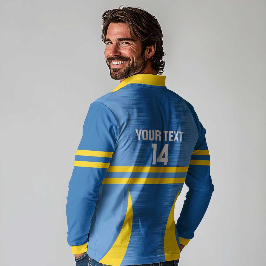 Custom Aruba Football Long Sleeve Polo Shirt 2025 Go Champions Flag Color