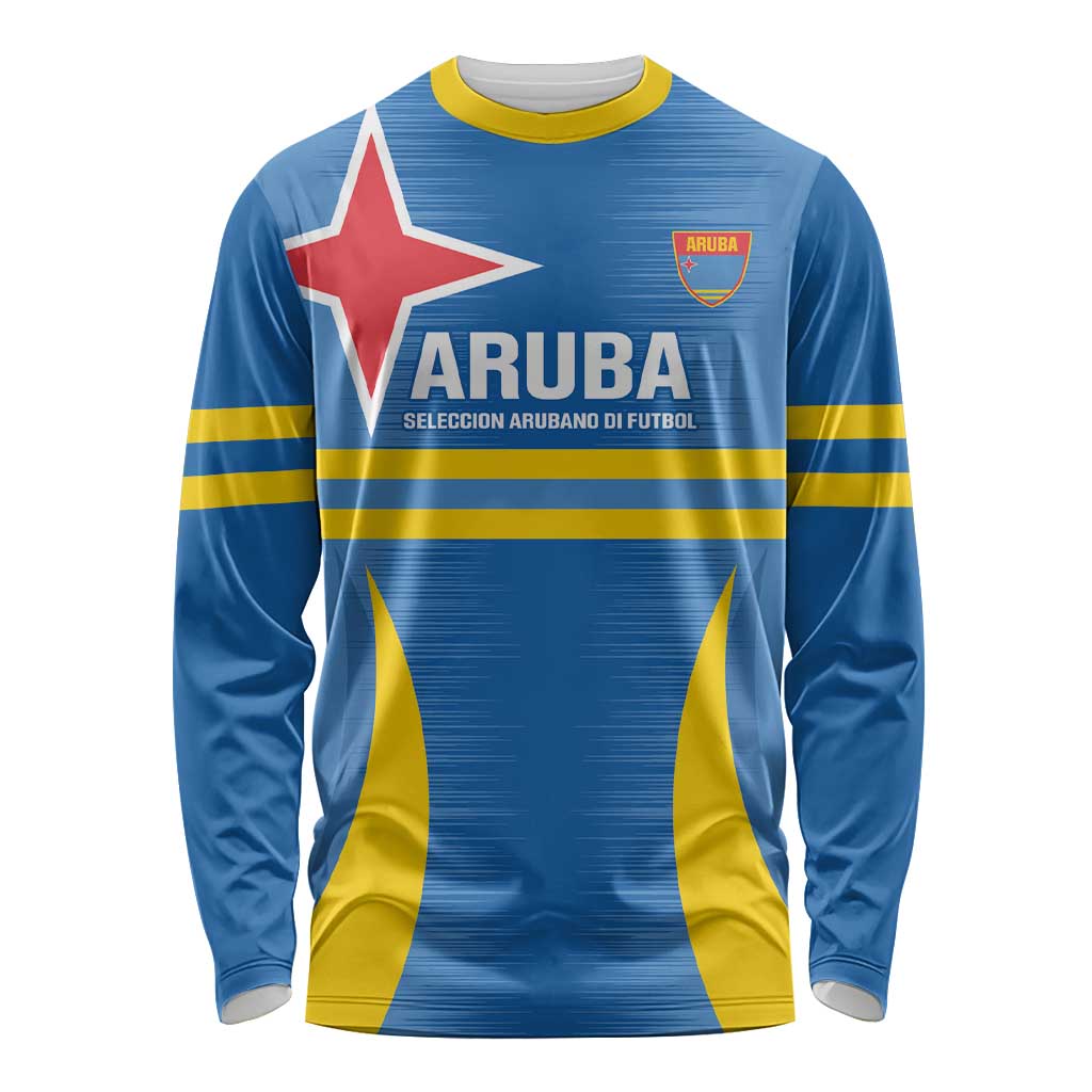 Custom Aruba Football Long Sleeve Shirt 2025 Go Champions Flag Color