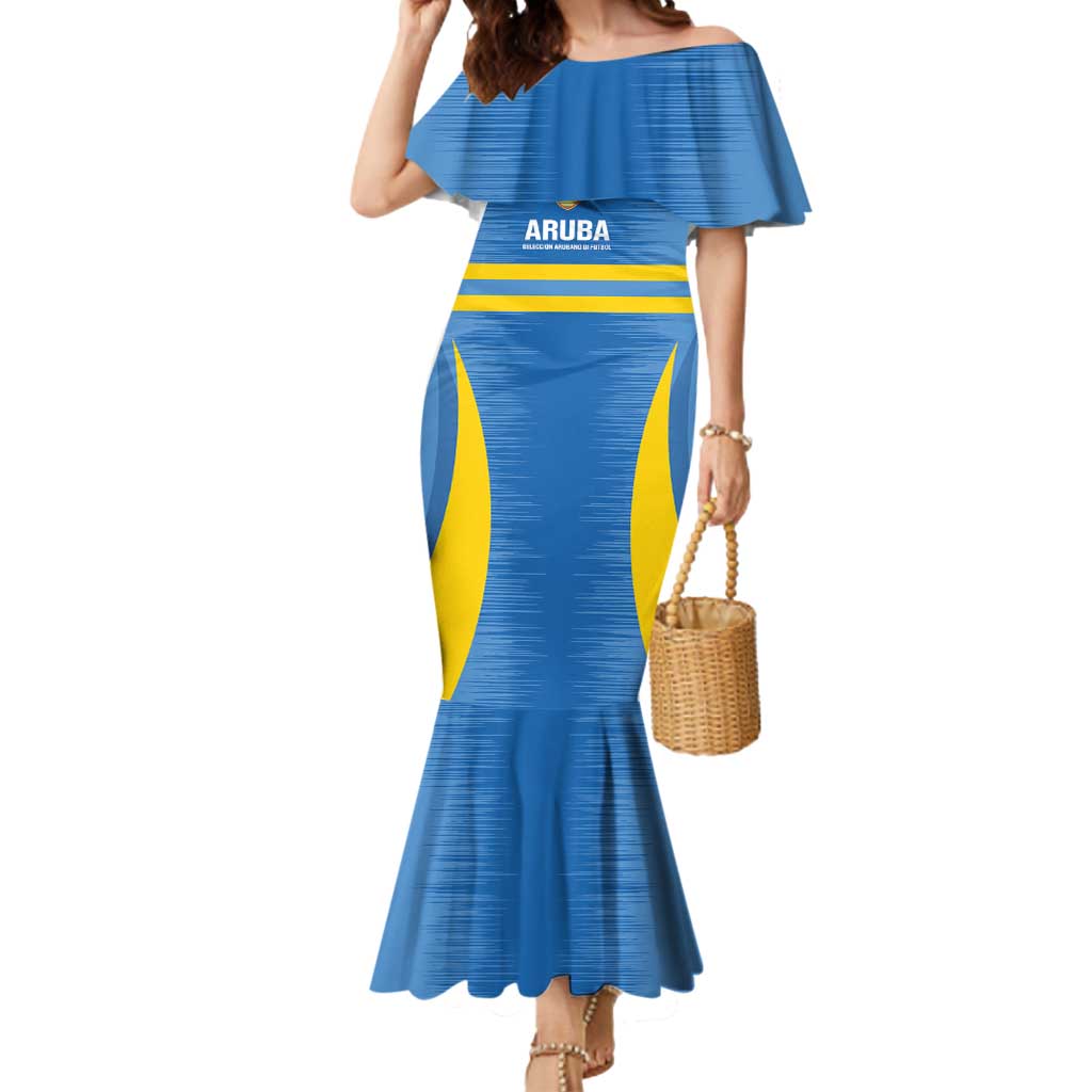 Custom Aruba Football Mermaid Dress 2025 Go Champions Flag Color