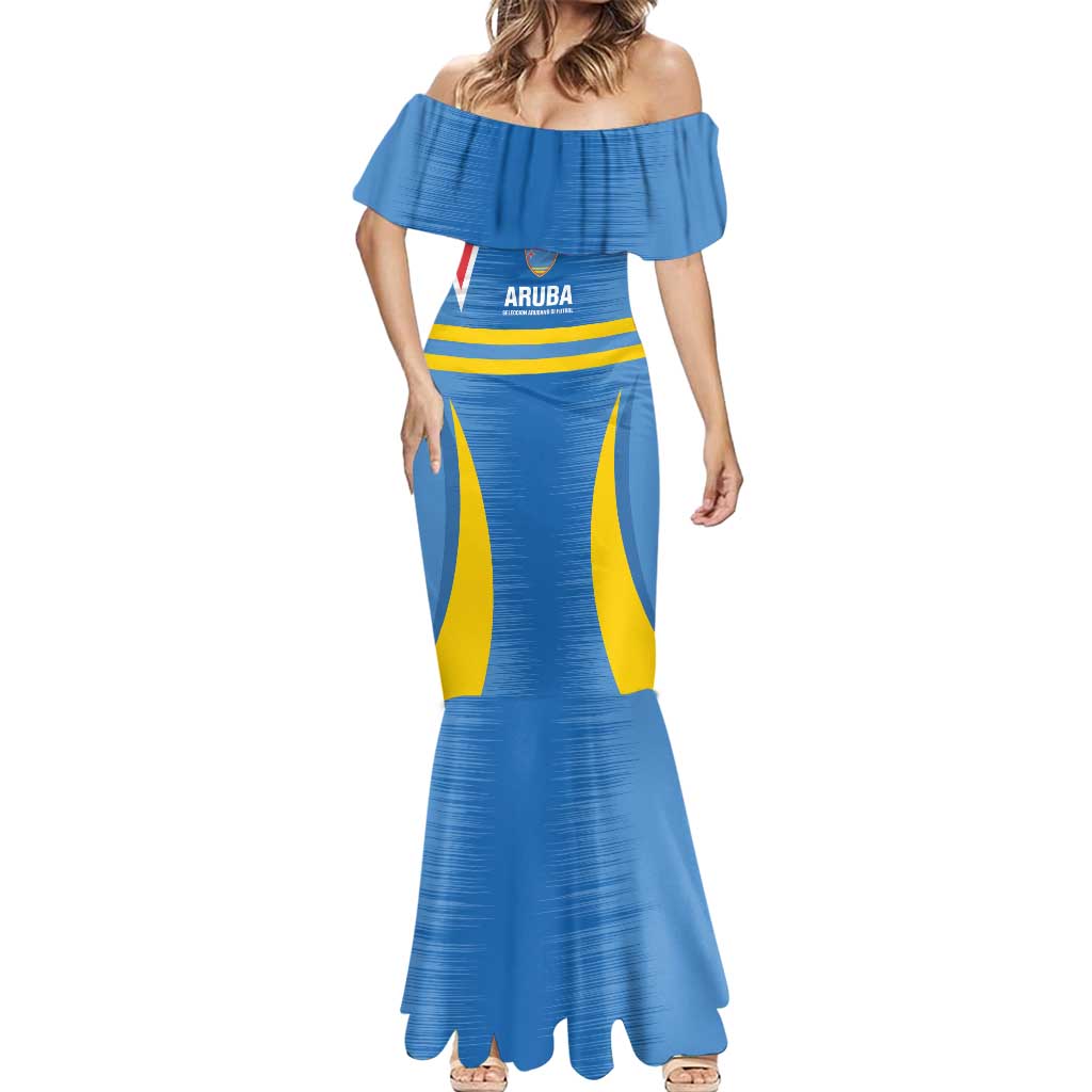 Custom Aruba Football Mermaid Dress 2025 Go Champions Flag Color