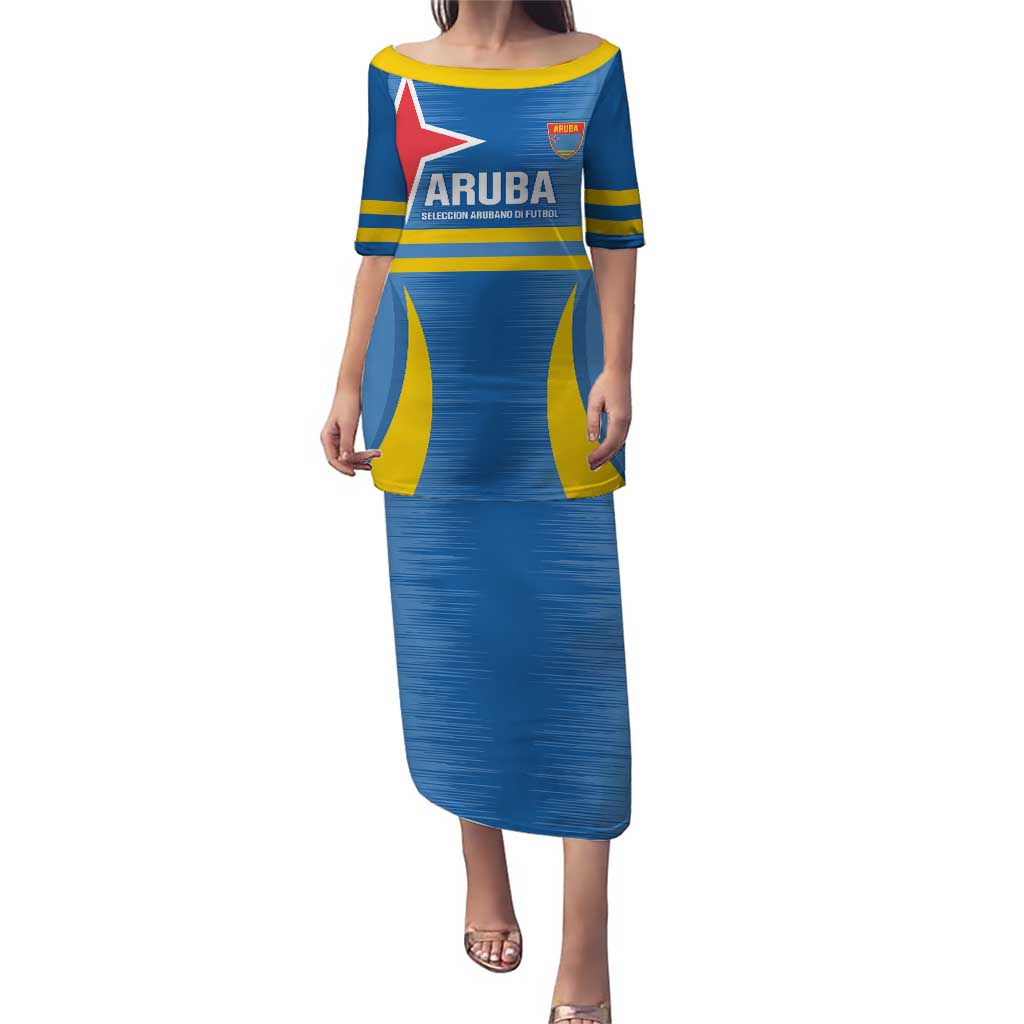 Custom Aruba Football Puletasi 2025 Go Champions Flag Color