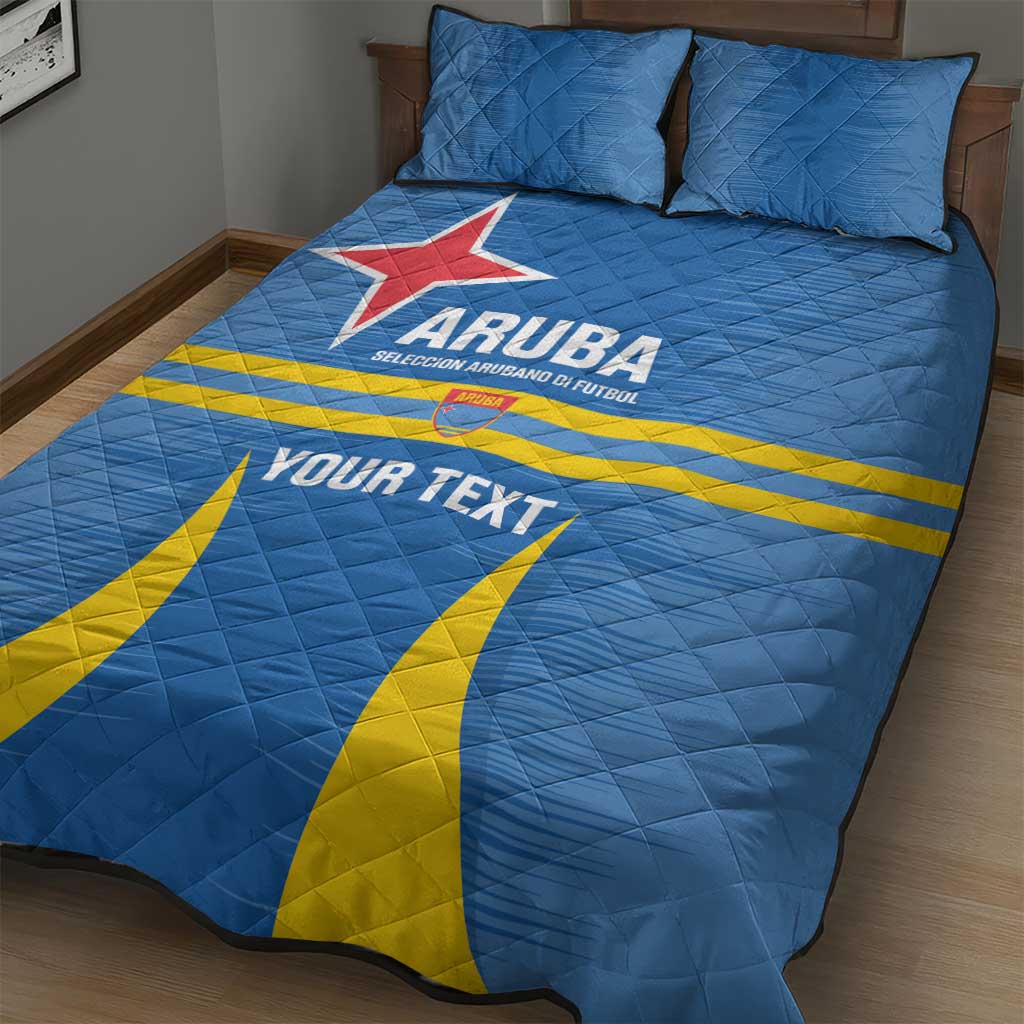 Custom Aruba Football Quilt Bed Set 2025 Go Champions Flag Color
