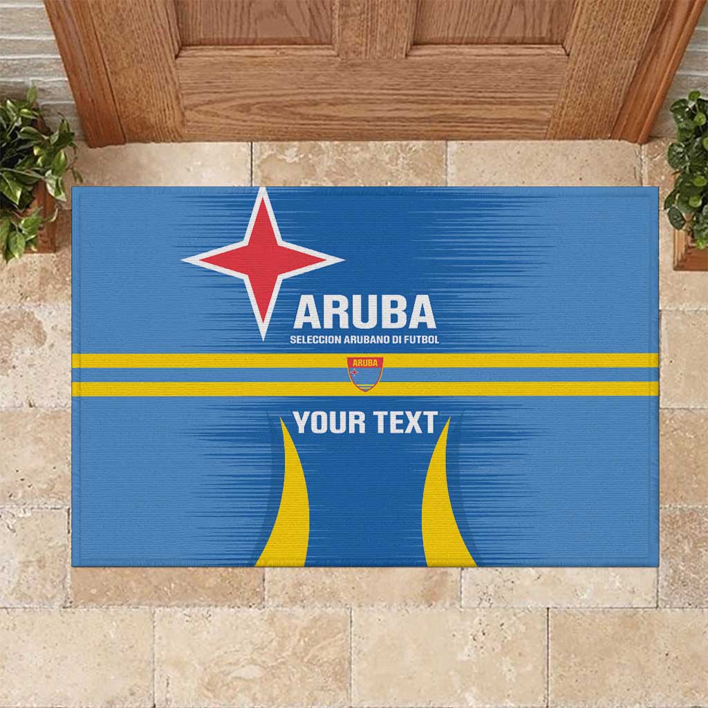Custom Aruba Football Rubber Doormat 2025 Go Champions Flag Color