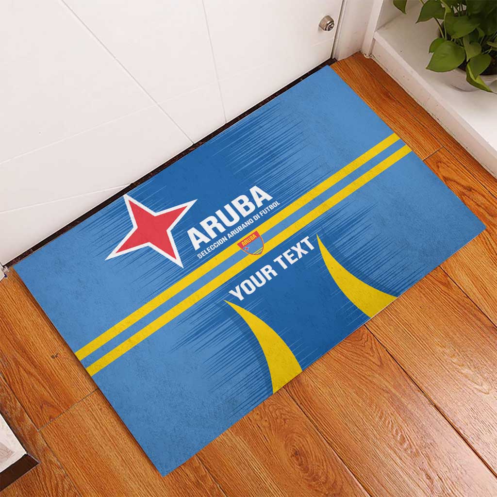 Custom Aruba Football Rubber Doormat 2025 Go Champions Flag Color