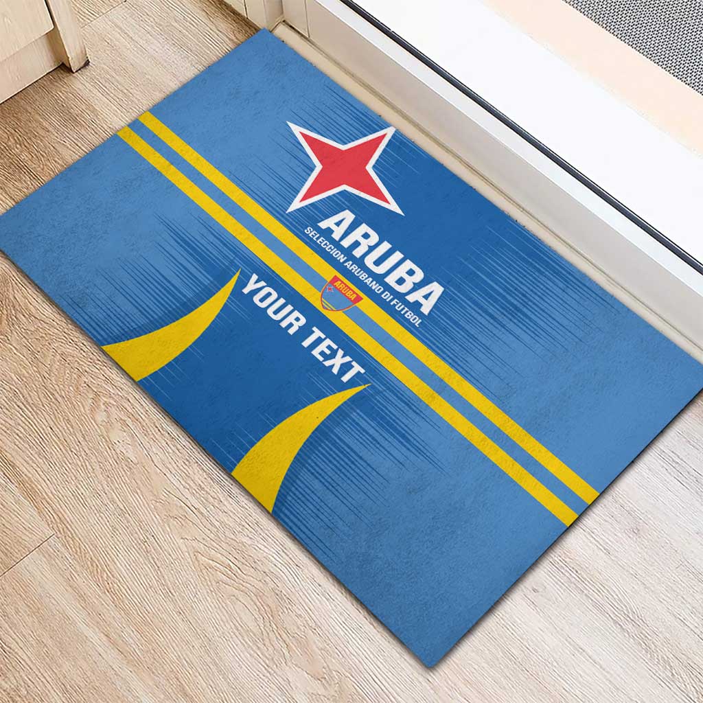 Custom Aruba Football Rubber Doormat 2025 Go Champions Flag Color