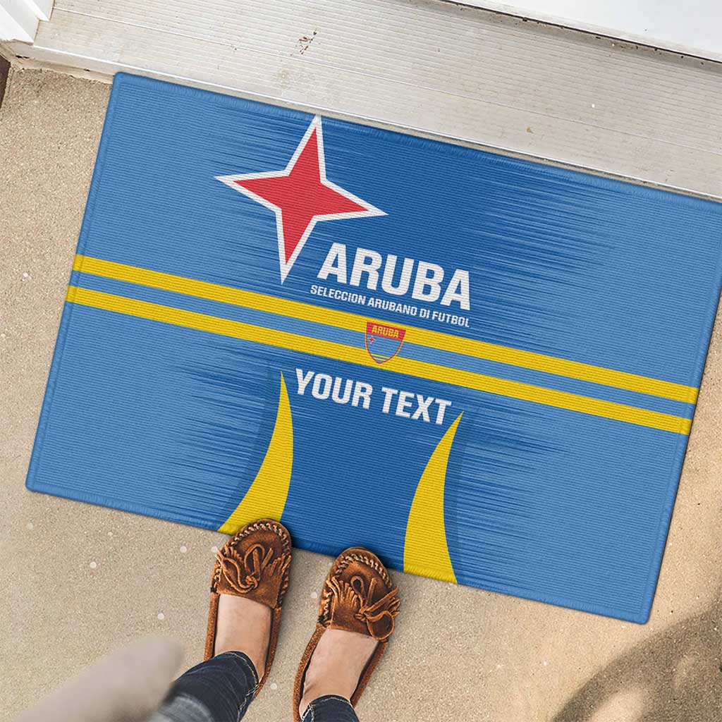 Custom Aruba Football Rubber Doormat 2025 Go Champions Flag Color