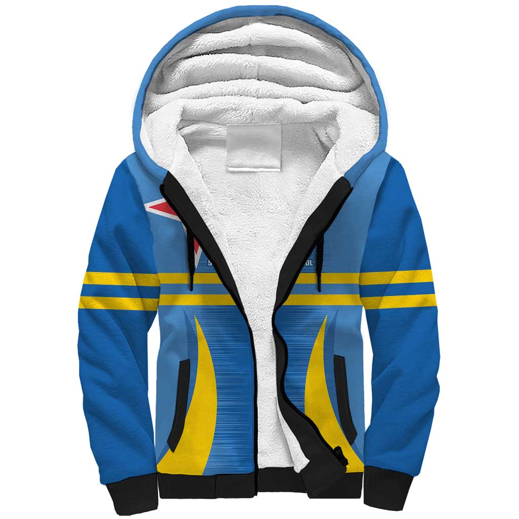 Custom Aruba Football Sherpa Hoodie 2025 Go Champions Flag Color