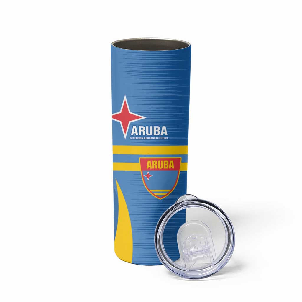 Custom Aruba Football Skinny Tumbler 2025 Go Champions Flag Color