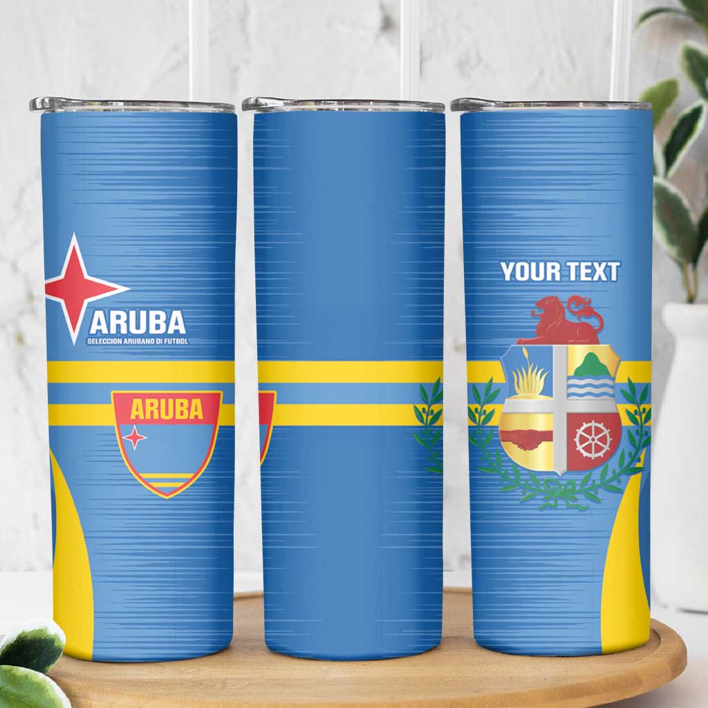 Custom Aruba Football Skinny Tumbler 2025 Go Champions Flag Color