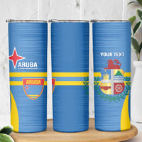 Custom Aruba Football Skinny Tumbler 2025 Go Champions Flag Color