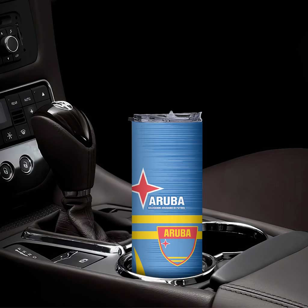 Custom Aruba Football Skinny Tumbler 2025 Go Champions Flag Color