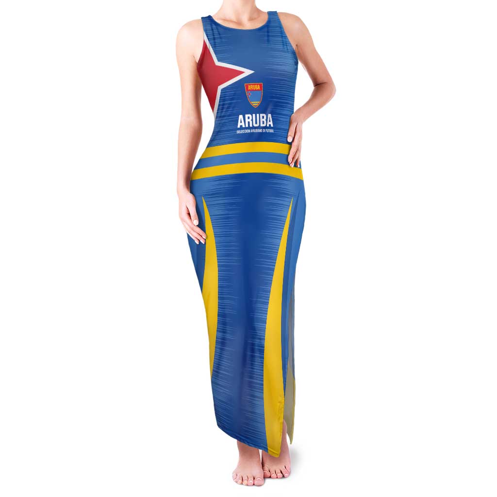 Custom Aruba Football Tank Maxi Dress 2025 Go Champions Flag Color