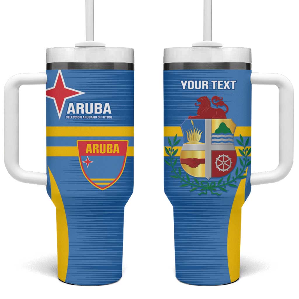 Custom Aruba Football Tumbler With Handle 2025 Go Champions Flag Color