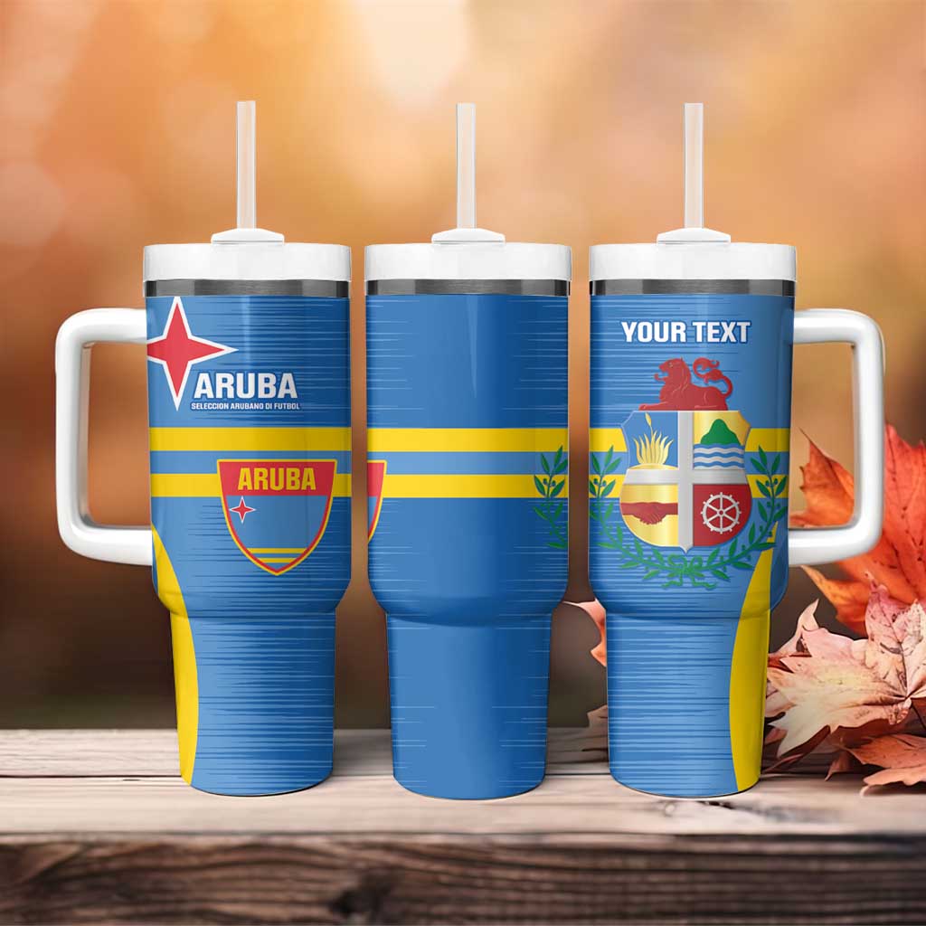 Custom Aruba Football Tumbler With Handle 2025 Go Champions Flag Color