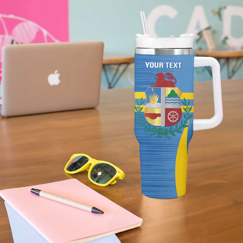 Custom Aruba Football Tumbler With Handle 2025 Go Champions Flag Color