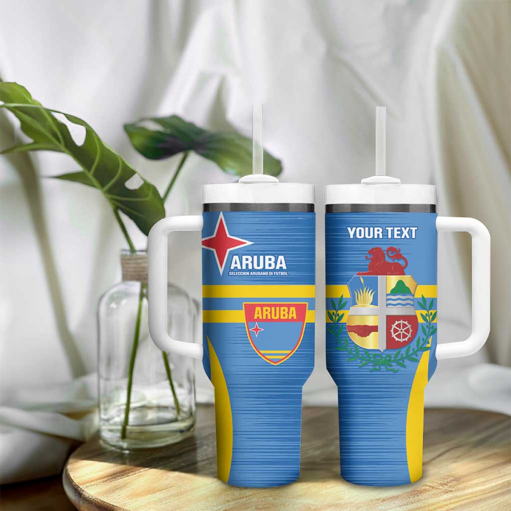 Custom Aruba Football Tumbler With Handle 2025 Go Champions Flag Color