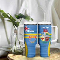 Custom Aruba Football Tumbler With Handle 2025 Go Champions Flag Color