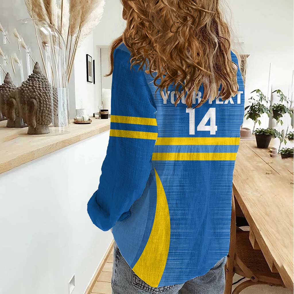 Custom Aruba Football Women Casual Shirt 2025 Go Champions Flag Color