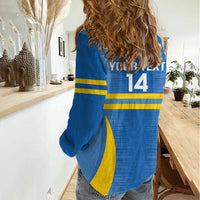 Custom Aruba Football Women Casual Shirt 2025 Go Champions Flag Color