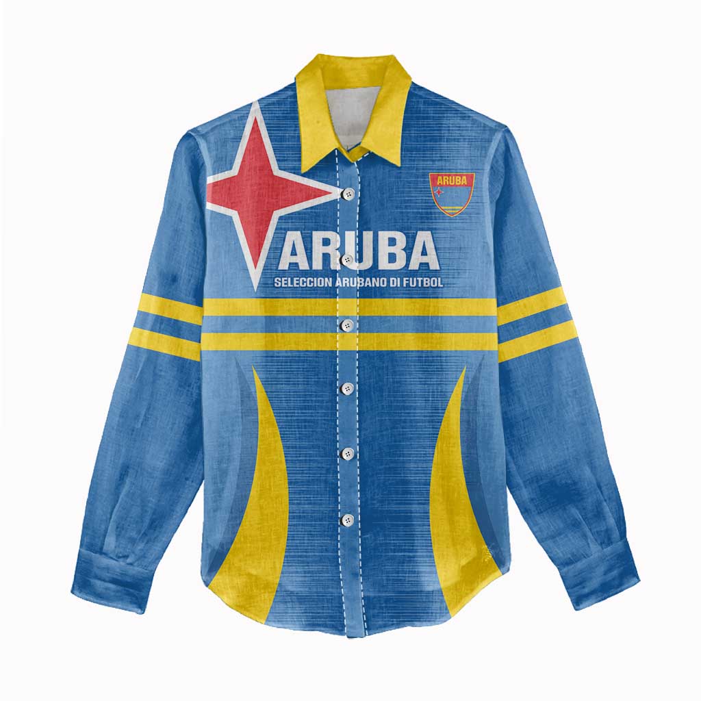 Custom Aruba Football Women Casual Shirt 2025 Go Champions Flag Color