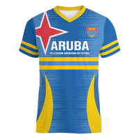 Custom Aruba Football Women V-Neck T-Shirt 2025 Go Champions Flag Color