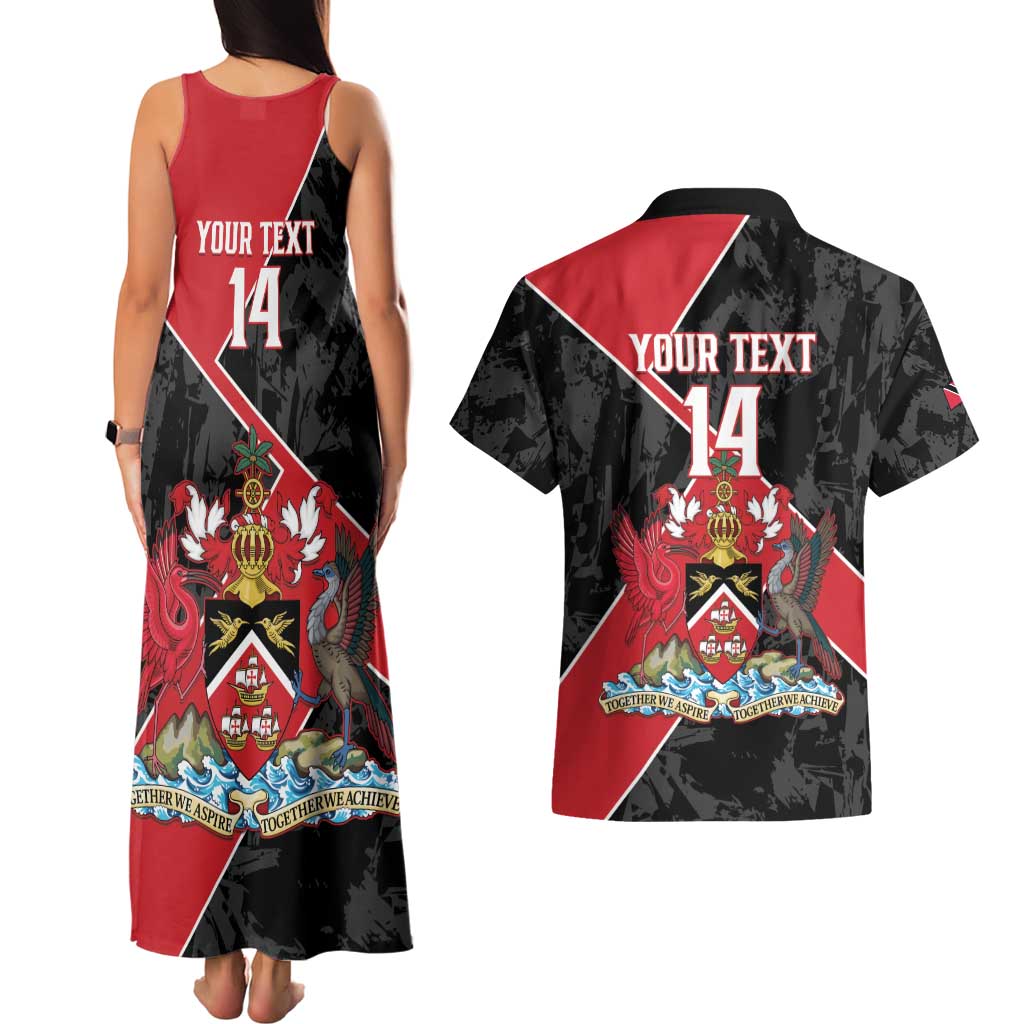 Custom Trinidad and Tobago Football Couples Matching Tank Maxi Dress and Hawaiian Shirt 2025 Go Soca Warriors
